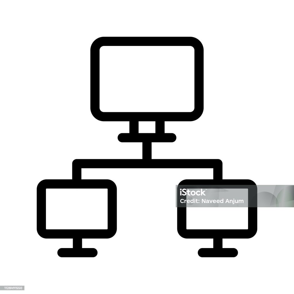 Computer Monitor Connection Drawings Monitor Connection Stock Illustration - Download Image Now - Abstract ...
