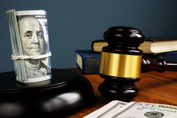 Bail bonds and fine concept. Money and gavel as symbol of law. Bail bonds and fine concept. Money and gavel as symbol of law. cricket stump photos stock pictures, royalty-free photos & images