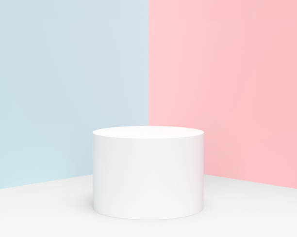 Minimal pastel cylinder product display
