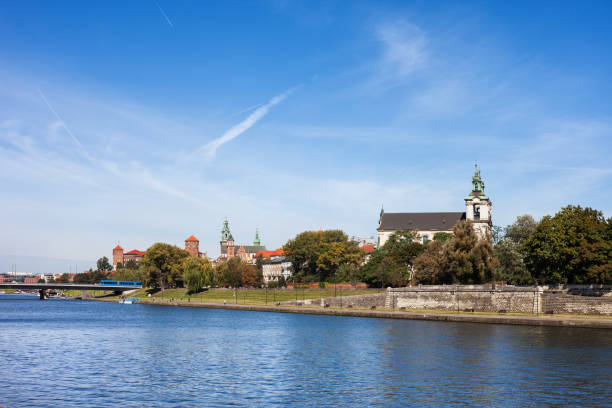 istock Krakow City Skyline From Vistula River 1128498027