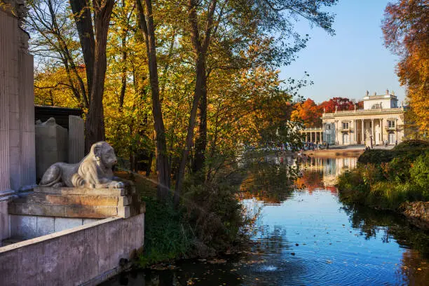 Photo of Lazienki Park With Palace On Water In Warsaw