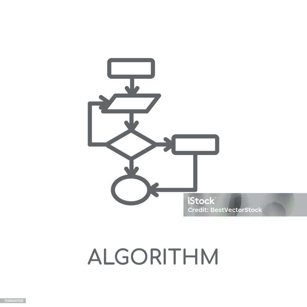 Insigne Algorithmique Icône Linéaire De Lalgorithme Grandes Lignes Modernes Algorithme Logo ...