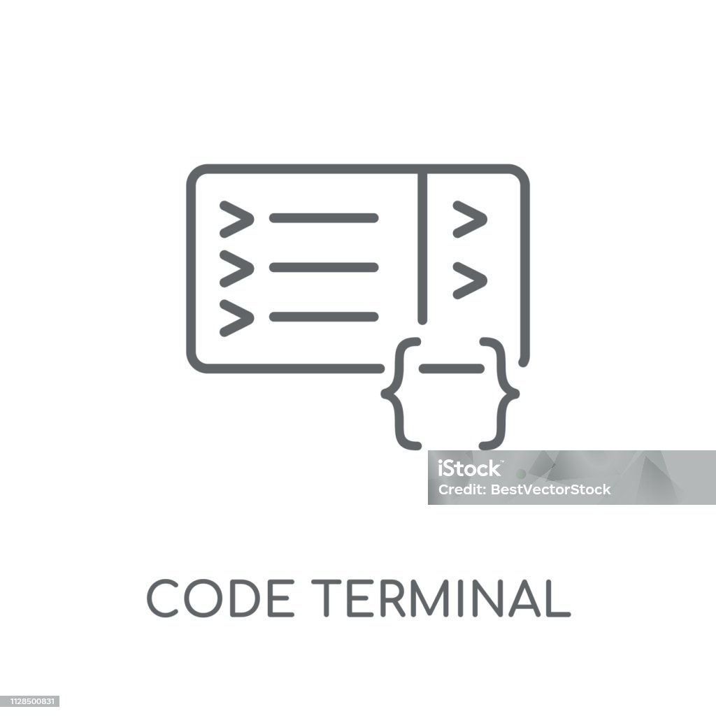Ilustración de Símbolo Lineal Terminal Código Concepto De Terminal ...