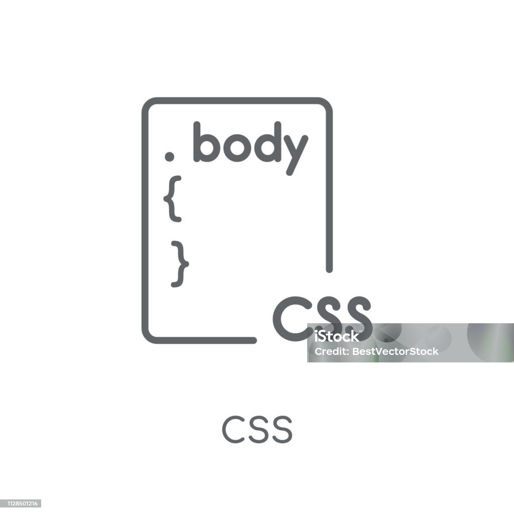 Css linear icon. Modern outline Css logo concept on white background from Programming collection Css linear icon. Modern outline Css logo concept on white background from Programming collection. Suitable for use on web apps, mobile apps and print media. Abstract stock vector