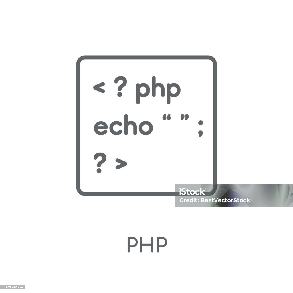 Ikon Linear Php Konsep Logo Php Garis Besar Modern Pada Latar Belakang ...