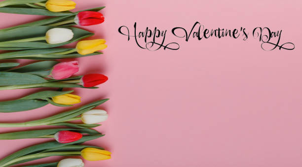istock Valentine's Day background. Beautiful fresh tulips. 1128507004