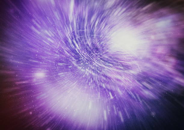 istock Abstract of warp or hyperspace motion in blue star trail. 1128507965
