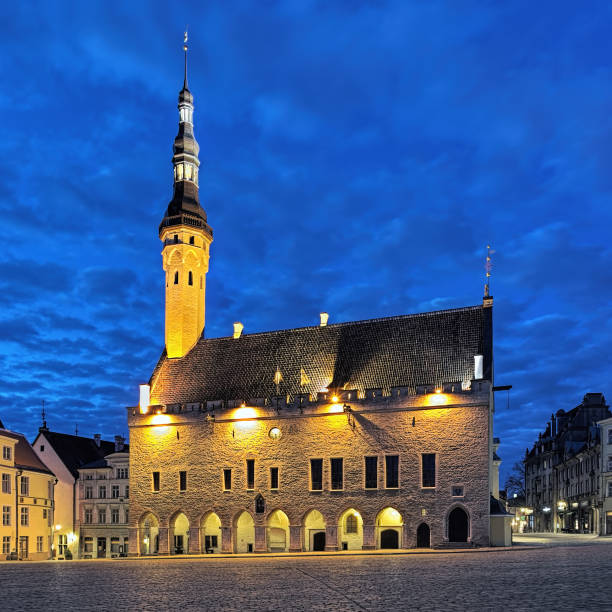 istock Tallinn Town Hall at dawn, Estonia 1128510431