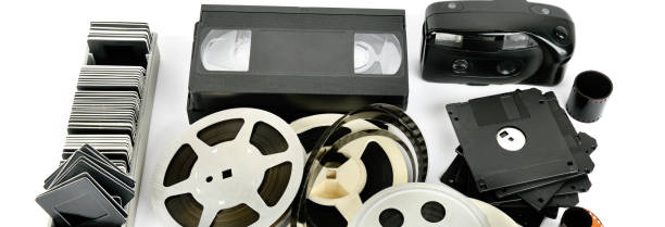 istock Old photo and video equipment isolated on white background. 1128514932