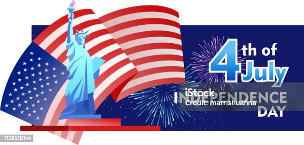 Independence Day Of America Stock Illustration - Download Image Now - Abstract, Blue, Celebration