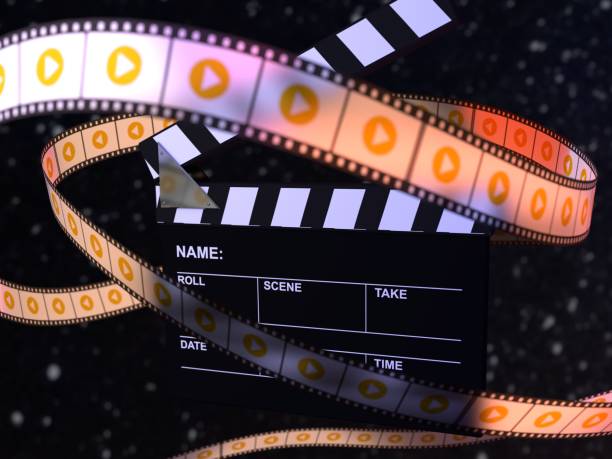 3d rendering of a Movie clapperboard