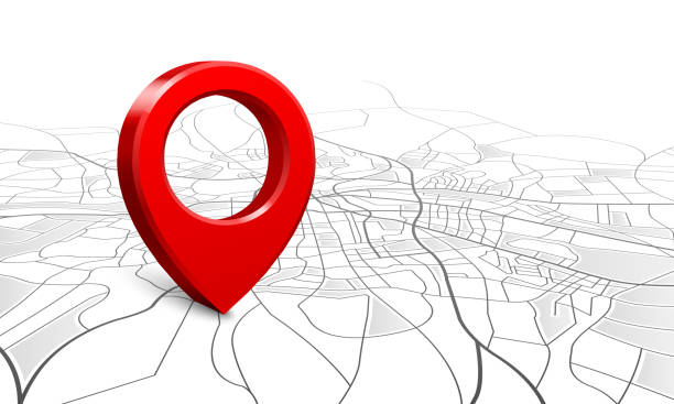 istock Navigation map. Street 3d location pin locator, pins pointer navigator maps and locations marker vector illustration 1128519113