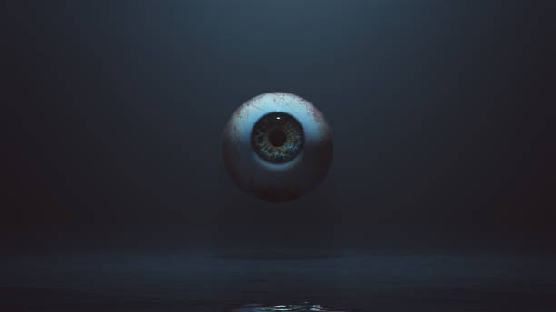 istock Human Eyeball Floating in a Watery Foggy Void 1128519259