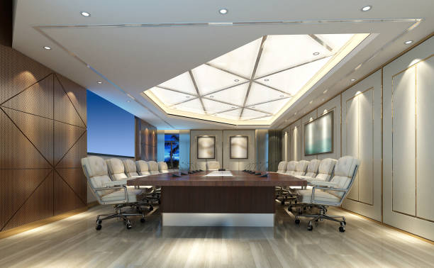 istock 3d render of board meeting room 1128529162