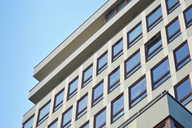 istock Modern apartment buildings on a sunny day with a blue sky. 1128531943