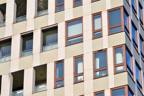 istock Modern apartment buildings on a sunny day with a blue sky. 1128532249