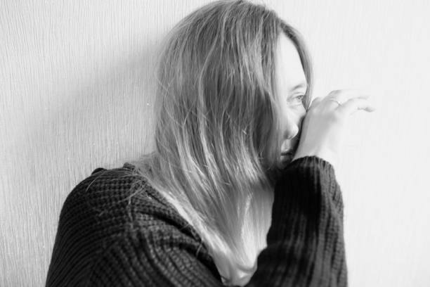 istock Depressed woman portrait 1128532931
