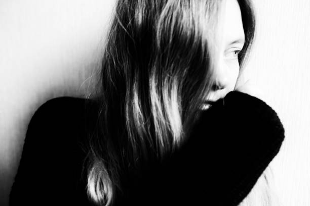 istock Depressed woman portrait 1128532947
