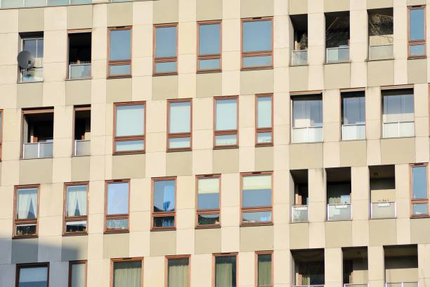 istock Modern apartment buildings on a sunny day with a blue sky. 1128534431