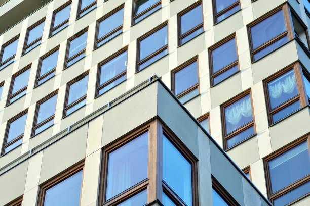 istock Modern apartment buildings on a sunny day with a blue sky. 1128534798