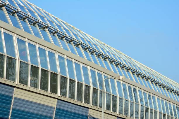 istock Modern architecture with glass window and roof 1128536397