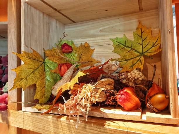 istock Interior decoration in wooden box. 1128542130