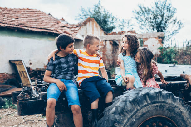istock Children on a old truck 1128547019