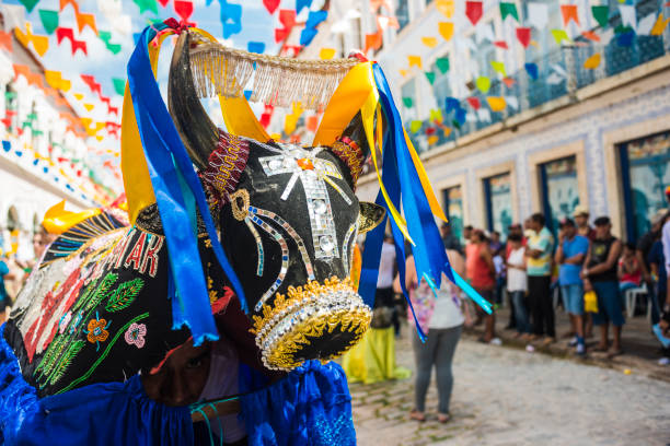 historische stadt bereitet für den traditionellen urlaub der stiere, bundesstaat maranhao, brasilien sao luis - sao luis stock-fotos und bilder