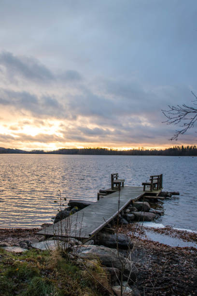 istock Pontoon on a Finnish lake 1128557152