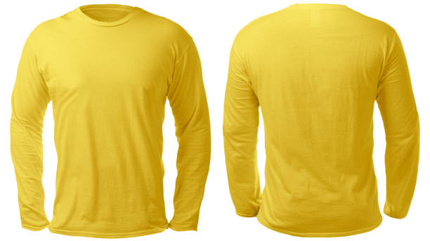 istock Yellow Long Sleeved Shirt Design Template 1128563307