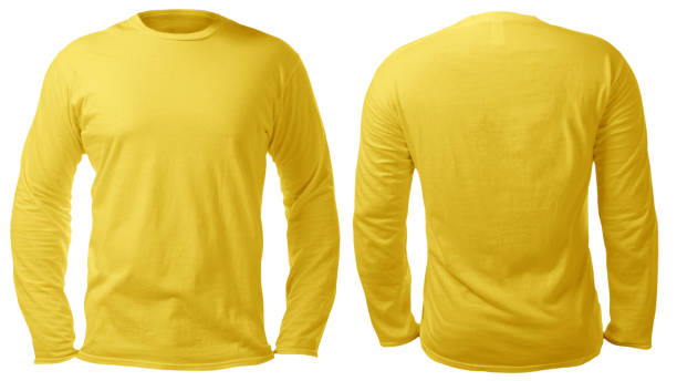 istock Yellow Long Sleeved Shirt Design Template 1128563335