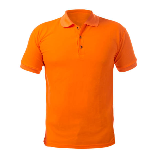 modello di design camicia con colletto arancione - polo shirt shirt clothing mannequin foto e immagini stock