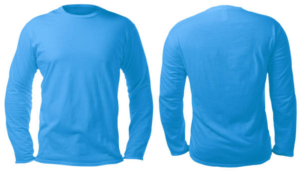 istock Blue Long Sleeved Shirt Design Template 1128564632