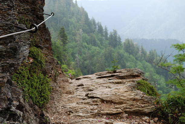 Panoramic view of Romanian town Baile Tusnad in Carpathian mountains from cliff with large wooden cross
