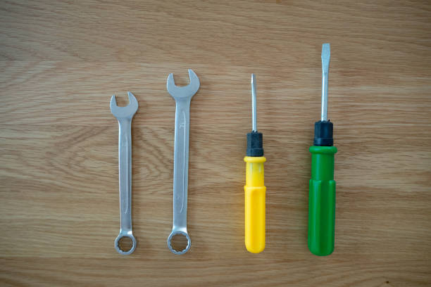 作業ツール - construction material home improvement work tool screwdriver ストックフォトと画像