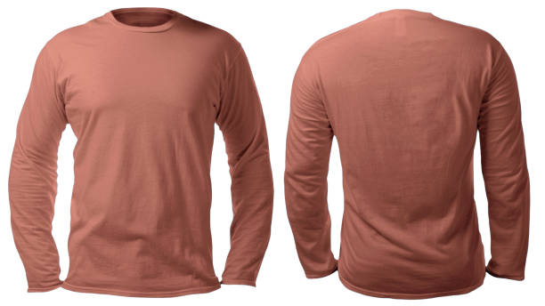 istock Brown Long Sleeved Shirt Design Template 1128564848