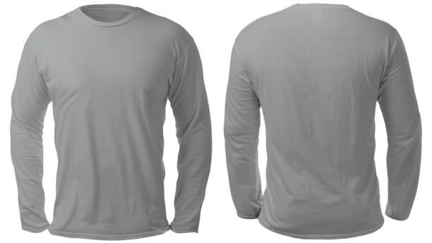 istock Gray Long Sleeved Shirt Design Template 1128565479