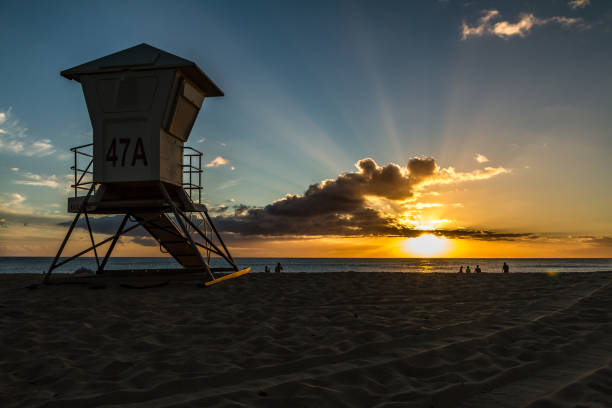 istock Lifeguard Stand at Sunset 1128572215