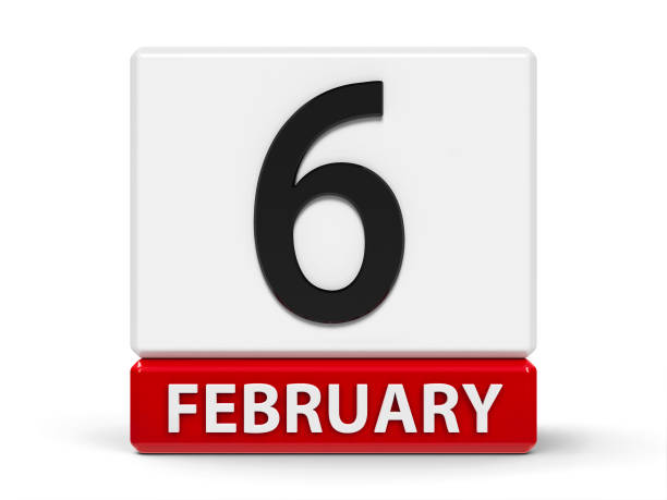 würfel kalender 6. februar - bob marley stock-fotos und bilder