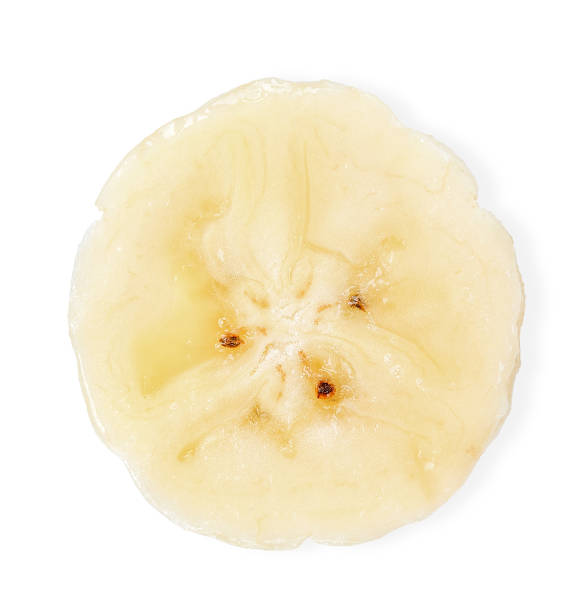 istock Slice banana isolated on white clipping path 1128583389