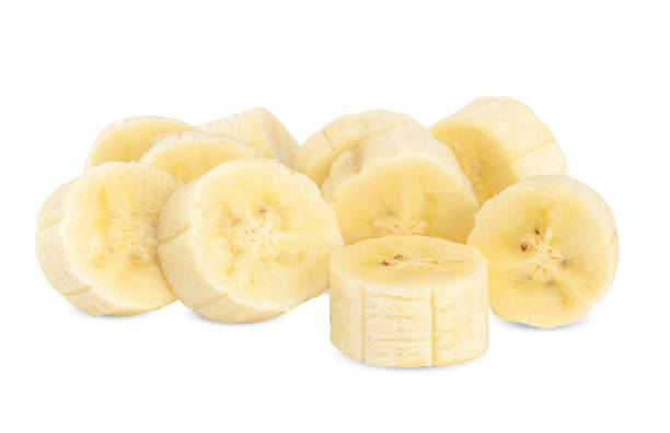 istock Slice banana isolated on white clipping path 1128583403