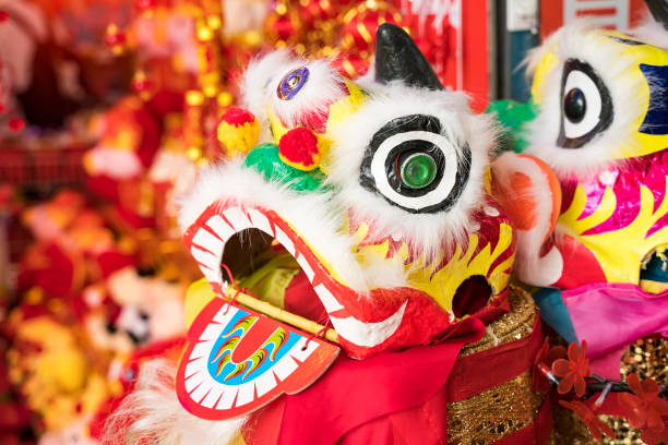 istock Chinese traditional dancing lion 1128583442