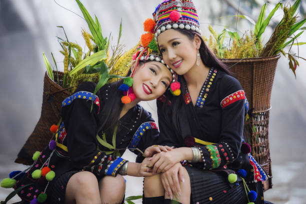 tribe in beautiful costume dress