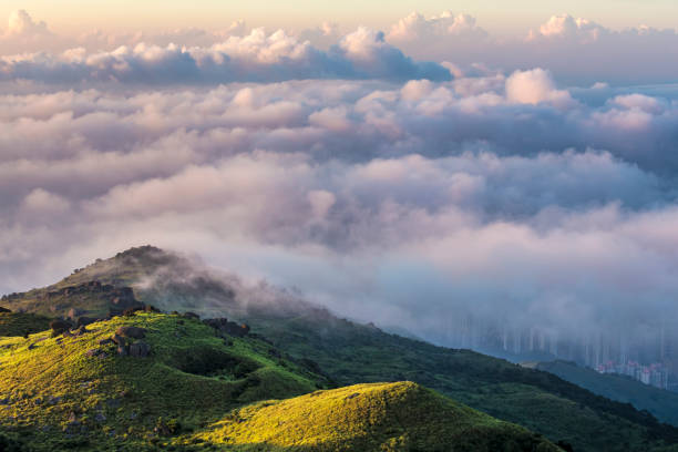 istock Scenic View of the Mountain in the Clouds 1128592524