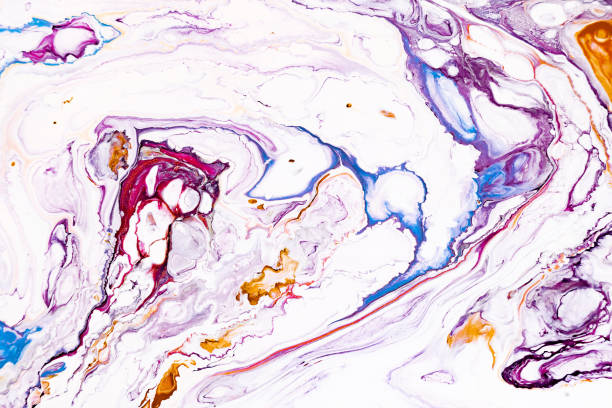istock Abstract acrylic liquid texture. Modern artwork with spots and splashes of color paint. Applicable for into coffee packaging, labels, business cards, and interactive web backgrounds. 1128595577