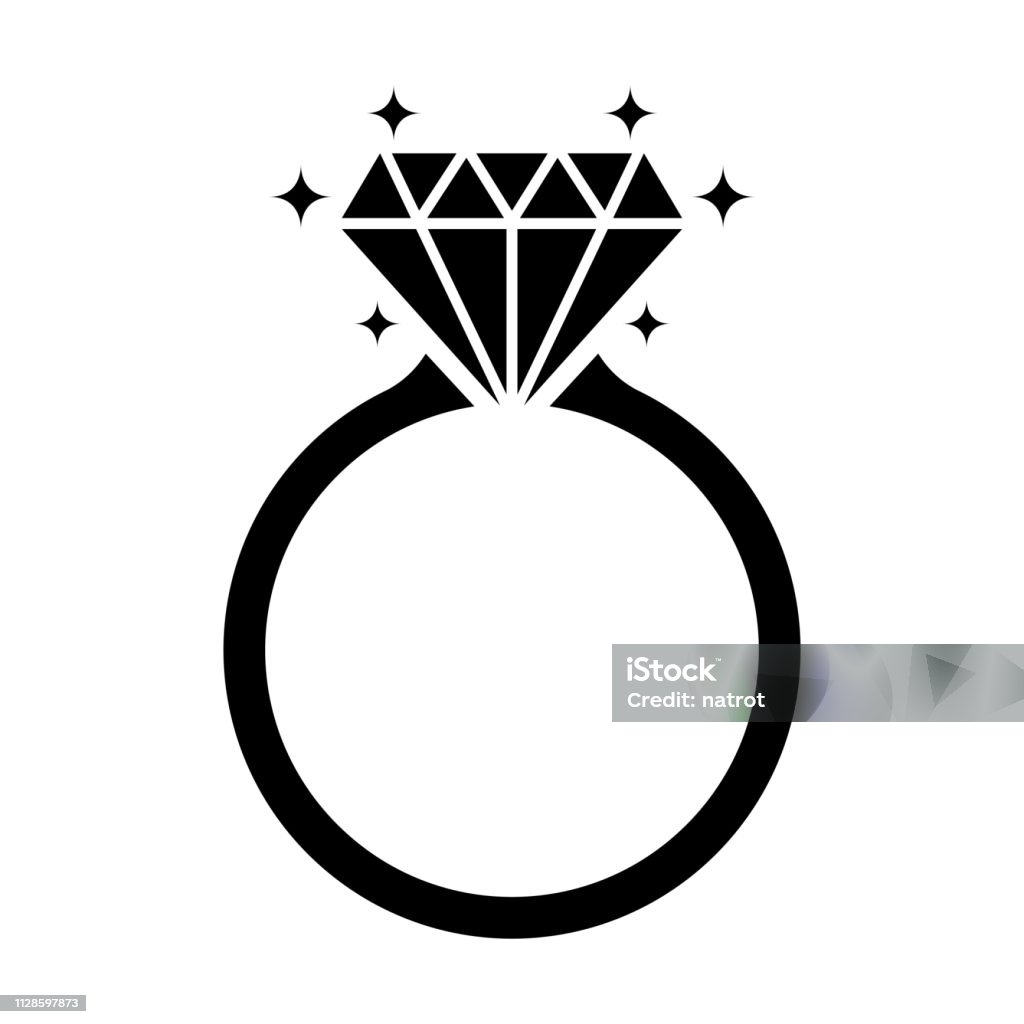 Diamond engagement ring icon isolated on white background Wedding Ring stock vector