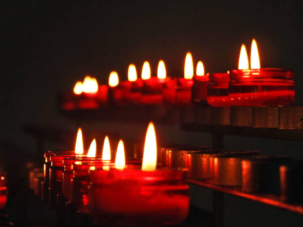 istock Candles in the church 1128601326