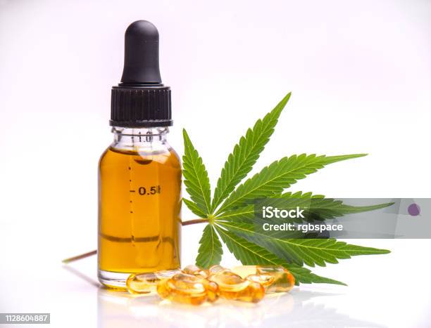 Assorted Medical Cannabis Products Isolated Over White Stock Photo - Download Image Now