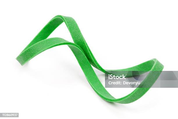 Green Rubber Band Stock Photo - Download Image Now - Flexibility, Rubber Band, White Background