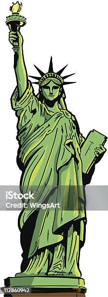 Statue Von Liberty Vollständige Abbildung Stock Vektor Art und mehr Bilder von Freiheitsstatue - Freiheitsstatue, Vektor, Zeichnung